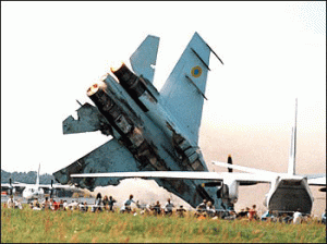Momento del accidente del Su-27